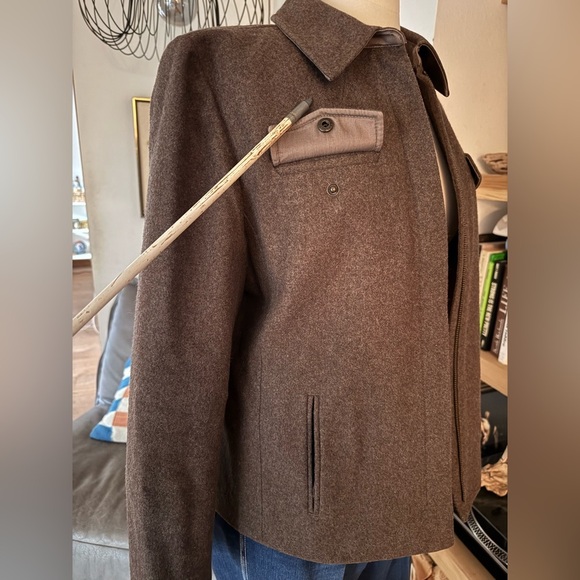 J Crew Woman’s Petite L Brown Wool Jacket - Picture 5 of 6